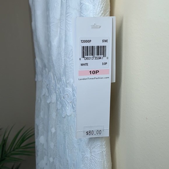 LONDON TIMES PETITE white lace dress - Picture 4 of 8